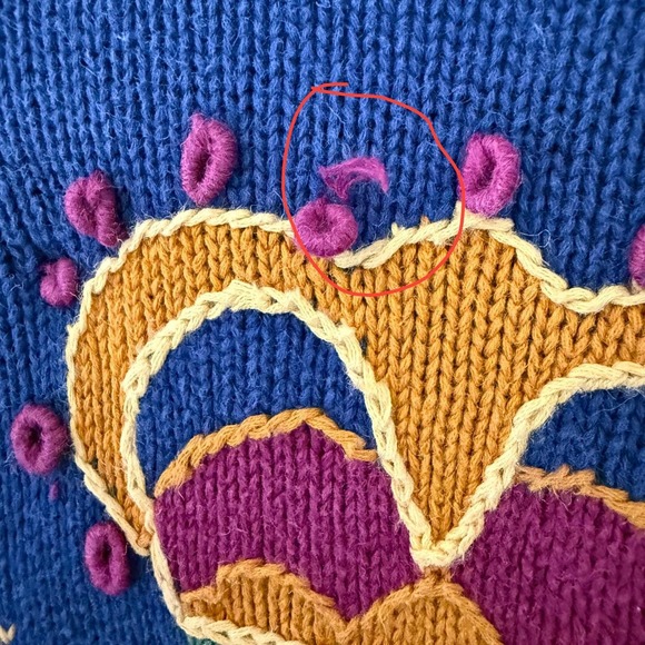 Lizsport Vintage Crest Cardigan Sweater Blue Ramie Cotton Knit Large MCMXCIII - Picture 8 of 8